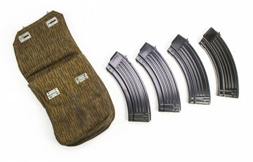 East German Mag Pouch w/ 4 Korean 30rd Mags COMBO