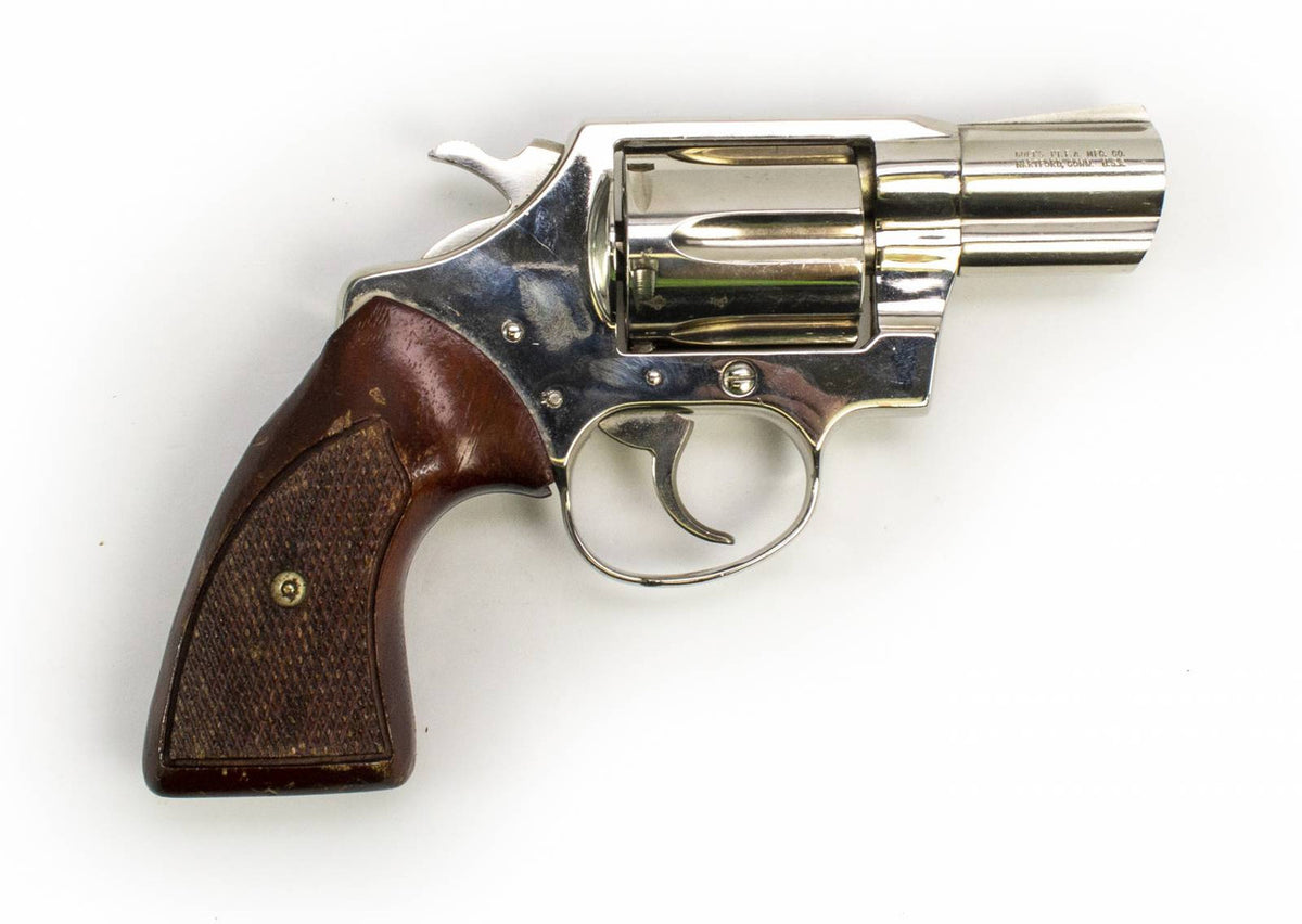COLT DETECTIVE SPECIAL 3rd ISSUE 38 SPECIAL 2 BARREL NICKLE PLATED REVOLVER-USED2355