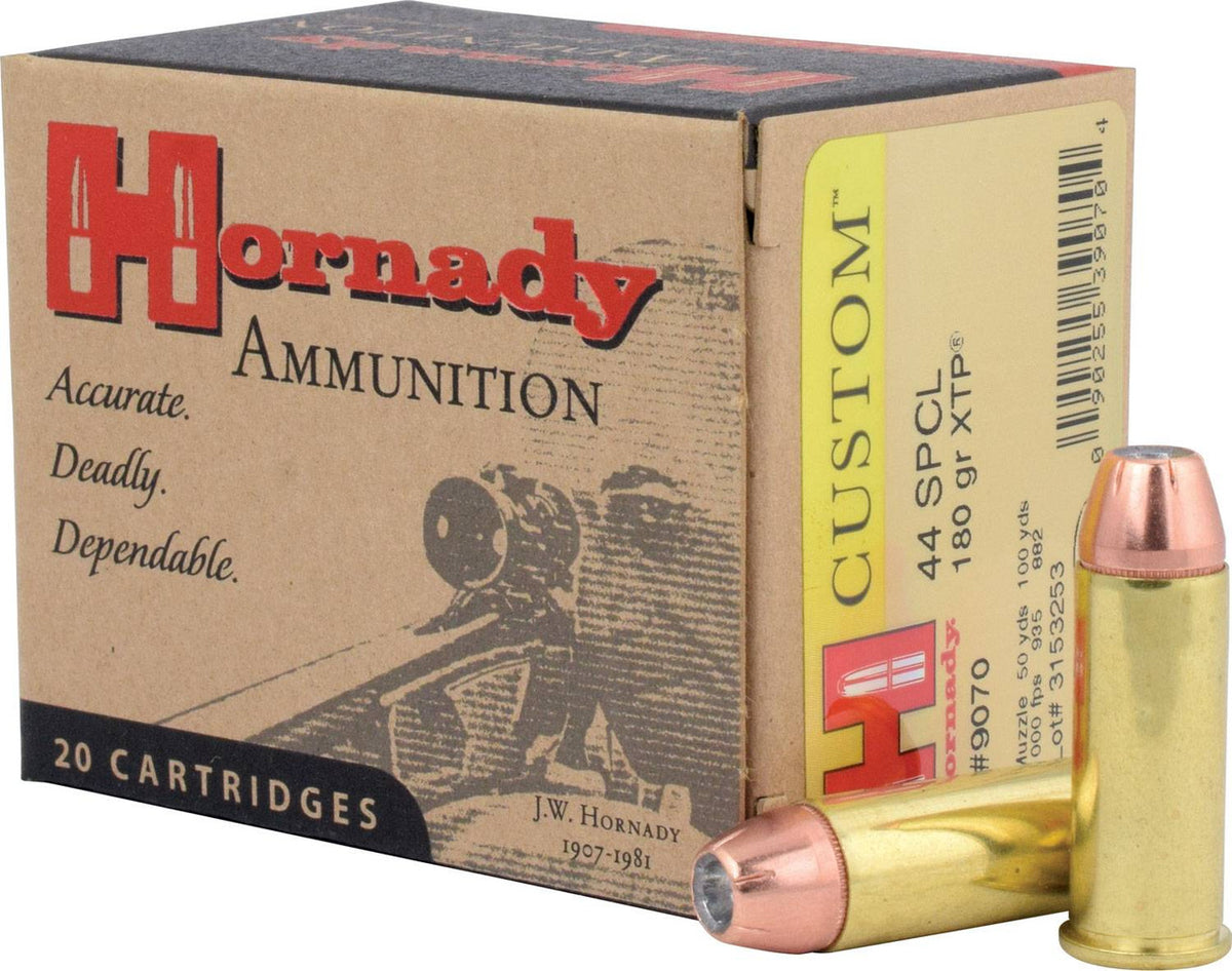 Hornady 9070 Custom  
44 Special 180 GR XTP Jacket Hollow Point 20 Bx/ 10 Cs