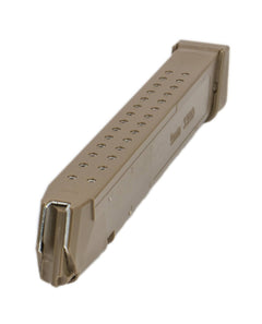 Glock Compatible 9mm 33rd FLAT DARK EARTH (FDE) Reinforced Steel Lined Polymer Magazine