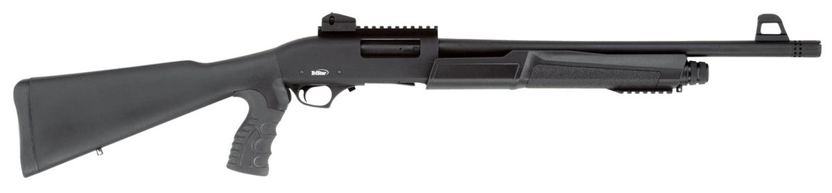TriStar 23162 Cobra III Force Pump 12 Gauge 3 18.50 5+1 Black Rec/Barrel Black Fixed Pistol Grip Stock Right Hand Includes 1 Extended Cylinder MobilChoke