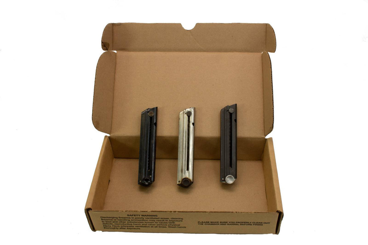 3 Pack - Used Luger P08 9mm 8 Round Magazine