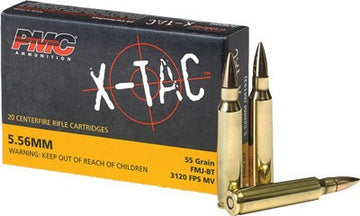 PMC 5.56X X-Tac  5.56x45mm NATO 55 gr Full Metal Jacket Boat Tail (FMJBT) 20 Bx/ 50 Cs