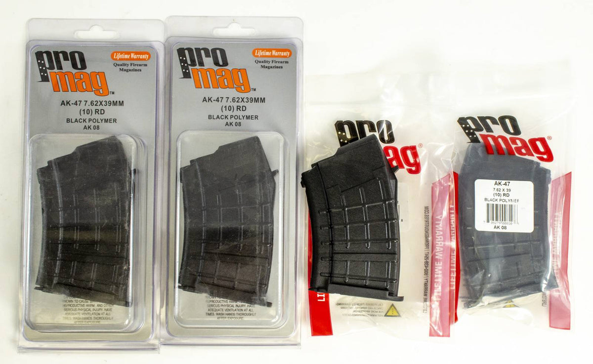 4 NEW PRO MAG AK-47/7.62X39 10RD BLACK POLYMER MAGS