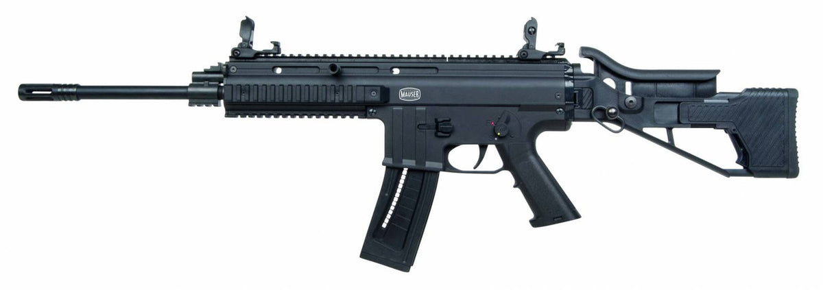 Mauser Rimfire 415.00.13 M-15 22 LR 16.50 22+1 Overall Black Side Folding Stock with Adjustable Cheekrest & Flip-Up Sights