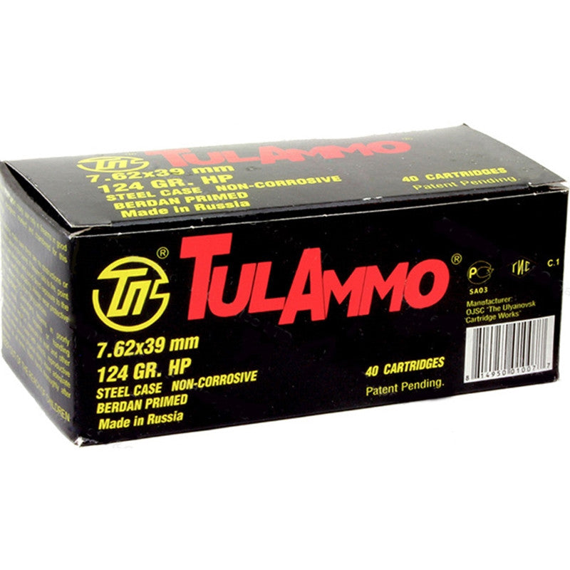 Tulammo UL076212 Rifle  7.62x39mm 122 gr Hollow Point (HP) 40 Bx/ 25 Cs