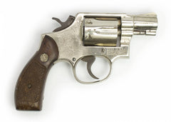 S&W 10-7 38 Special 2 Barrel Nickel Round Butt Revolver