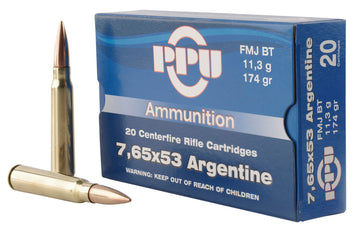 PPU PP7AF Metric Rifle  7.65x53mm Argentine 174 gr Full Metal Jacket (FMJ) 20 Bx/ 10 Cs