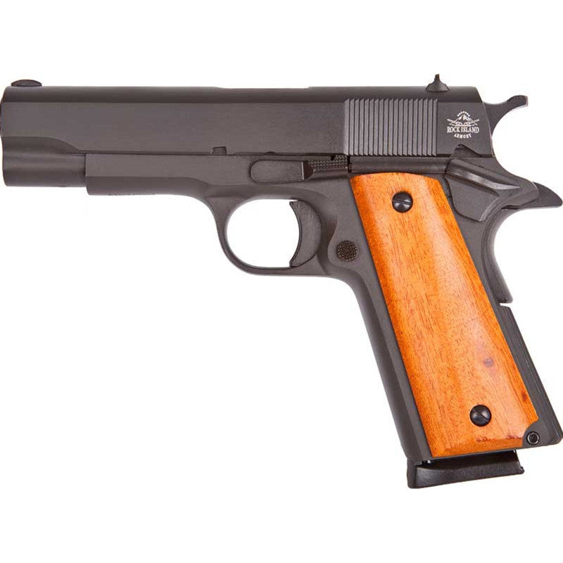 Rock Island 51417 GI Standard MS *CA Compliant 1911A1 45 ACP 4.25 8+1 Black Parkerized Wood Grip