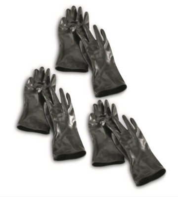 BELGIUM BLACK RUBBER GLOVES LIKE NEW - X-LARGE