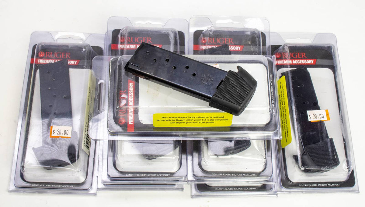 7 NEW RUGER LCP, 9MM 9RD MAGS W/EXTENSION