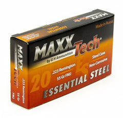 Maxx Tech Essential Steel .223 Rem 55gr Full Metal Jacket Russian Mfg. 1000rds