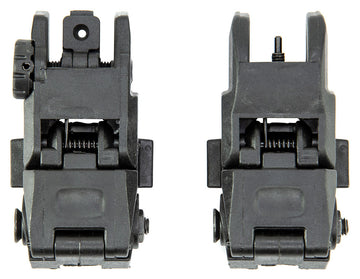 Polymer Picatinny Front & Rear Flip Up Backup Iron Sights