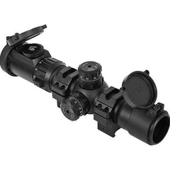 UTG 1-4.5X28 30mm CQB Scope, 36-color Glass Mil-dot, QD Rings