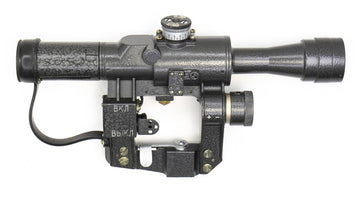 SVD Dragunov Scope 4x24 POSP - 400m Range Finding Reticule Calibrated For 1.7m Height- Red Illuminated Reticle