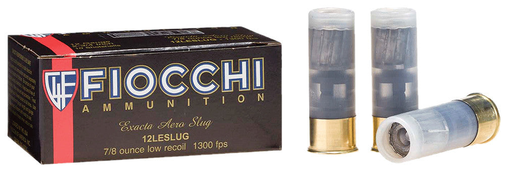 Fiocchi 12LESLUG Aero Low Recoil 12 Gauge 2.75 7/8 oz Rifled Slug Shot 10 Bx/ 25 Cs