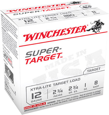 Winchester Ammo TRGTL128 Super Target Xtra-Lite 12 Gauge 2.75 1 oz 8 Shot 25 Bx/ 10 Cs