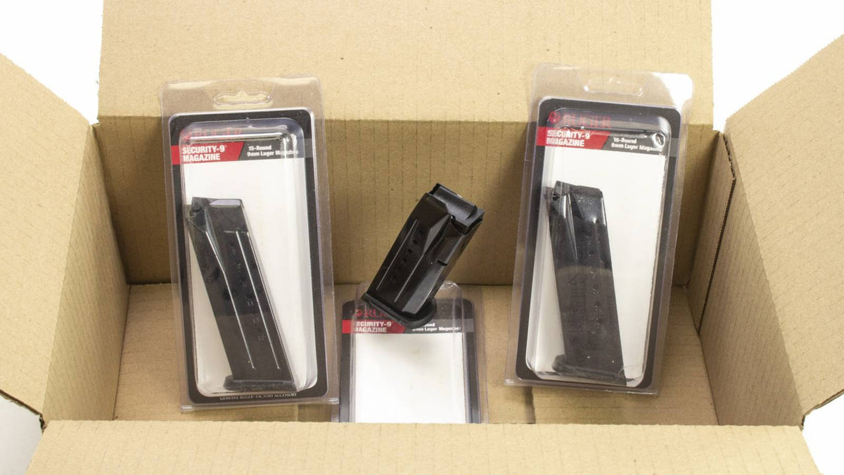 3 NEW Ruger 9mm Luger 15rd Security-9  Ruger Black Oxide Detachable