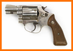 REVOLVER S&W 36 38SPL 2BARREL NICKEL FIXED SIGHT SQUARE BUTT