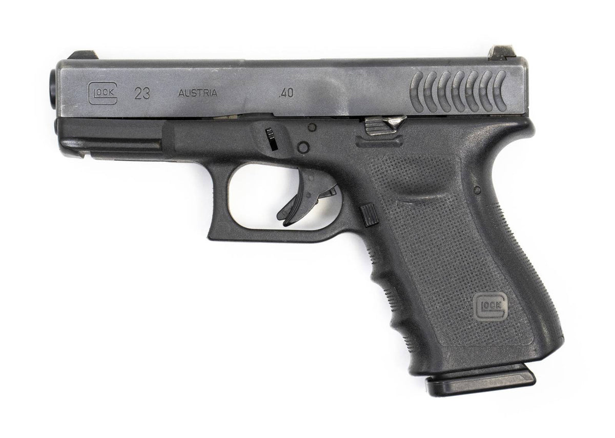 The Glock G23 Gen 3 RTF2 .40cal Semi-Auto 4" Barrel Fixed Sights Factory Handgun with Puerto Rico Police Crest G LC