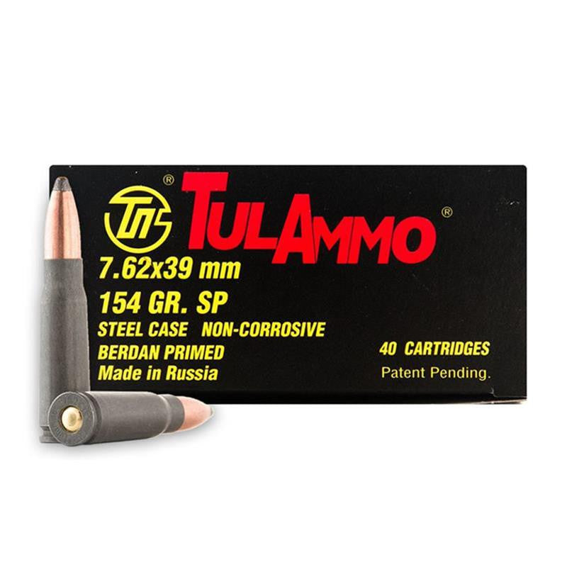 Tulammo UL076214 Rifle  7.62x39mm 154 gr Spitzer 40 Bx/ 25 Cs