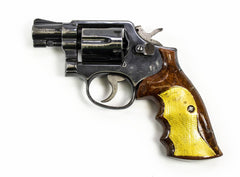 Smith & Wesson 10-7 .38 Special 6rd 2 Revolver Custom Checkered Wood Grips-USED