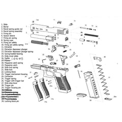 Factory Glock G22 Gen 4 .40 S&W Replacement Parts Kit - Used Condition