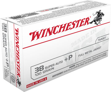 Winchester Ammo Q4205 USA  38 Super +P 130 gr Full Metal Jacket (FMJ) 50 Bx/ 10 Cs