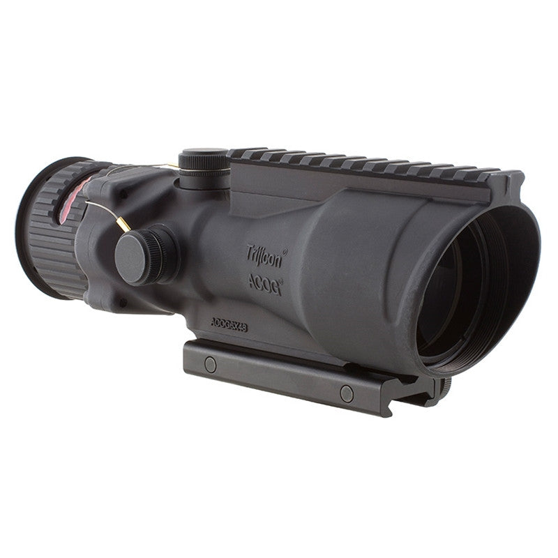 Trijicon 100001 ACOG  6x 48mm Obj 17 ft @ 100 yds FOV Matte Black Finish Illuminated Red Chevron 223 BAC