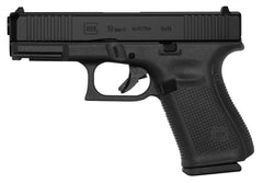 Glock PA195S201 G19 Gen5 Compact 9mm Luger 4.02 10+1 Black nDLC Steel w/Front Serrations Slide Black Rough Texture Interchangeable Backstraps Grip Fixed Sights