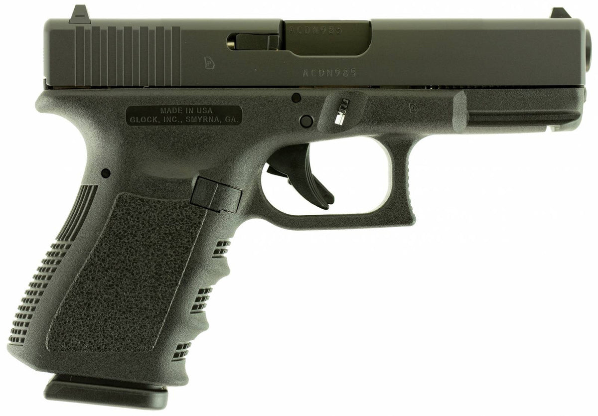 Glock UI1950203 G19 Compact 9mm Luger 4.02 15+1 Black Polymer Frame & Grip with Black Steel Slide & Fixed Sights (US Made)
