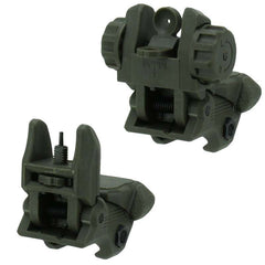 AR-15 OD Green Polymer Flip-up Front and Rear Sight