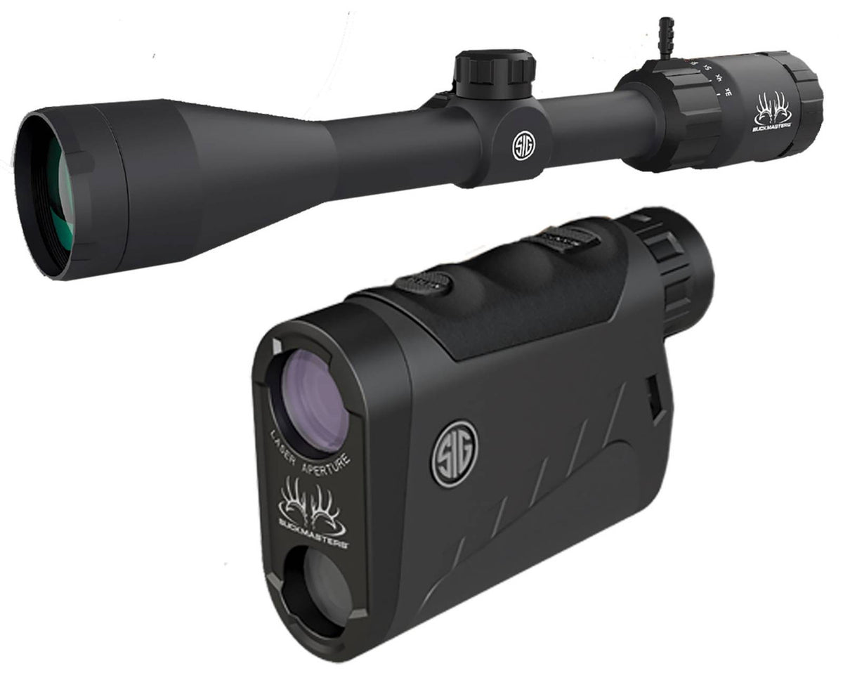 Sig Sauer Electro-Optics SOK15BM03 Buckmasters Combo Kit Black Anodized 3-12x 44mm 1 Tube BDC Reticle Red Laser Features Buckmaster Scope/Buckmaster 1500 Rangefinder