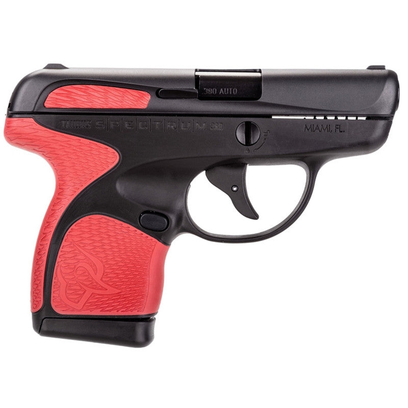 Taurus 1007031106 Spectrum .380 ACP DAO 2.8 6+1 Red Polymer Grip Black Polymer Frame Black Stainless Steel Slide