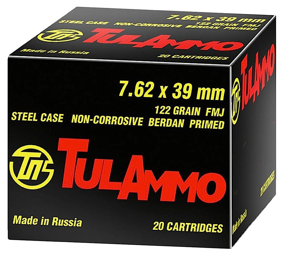 Tulammo UL076210 Rifle  7.62x39mm 122 gr Full Metal Jacket (FMJ) 100 Bx/ 10 Cs
