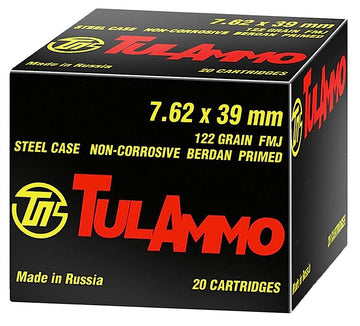 Tulammo UL076210 Rifle  7.62x39mm 122 gr Full Metal Jacket (FMJ) 100 Bx/ 10 Cs