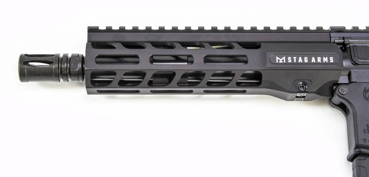 Stag Arms 15012211 Stag 15  300 Blackout 8 Pistol 30+1 Black Hard Coat Anodized Black Nitride SBA3 Pistol Stabilizing Brace Stock Black Magpul MOE SL Grip Left Hand