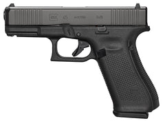 Glock PA455S203 G45 Compact Crossover 9mm Luger 4.02 17+1 Black nDLC Steel w/Front Serrations Slide Black Rough Texture Interchangeable Backstraps Grip Fixed Sights