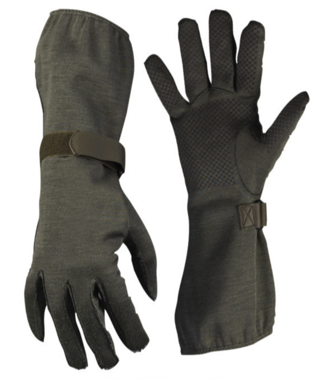 GERMAN OD NOMEX¬¨√Ü PILOT GLOVES W/GRIPPER NEW - LARGE