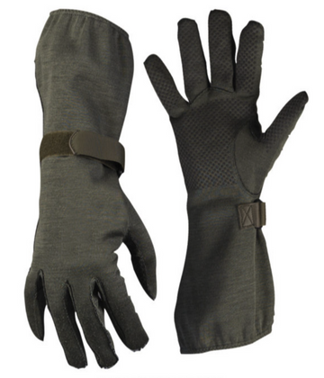 GERMAN OD NOMEX¬¨√Ü PILOT GLOVES W/GRIPPER NEW - LARGE