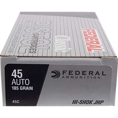 .45 ACP 185GR JHP Federal Hi-Shok - 50rds