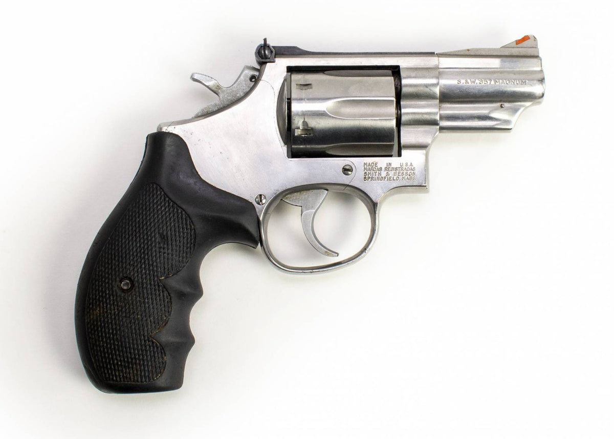 S&W 66-2 357 MAG 2.5 BARREL STAINLESS STEEL POLYMER CHECKERED GRIPS DAMAGED SIGHT-USED