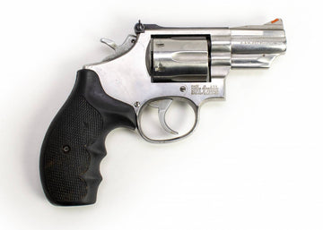 S&W 66-2 357 MAG 2.5 BARREL STAINLESS STEEL POLYMER CHECKERED GRIPS DAMAGED SIGHT-USED