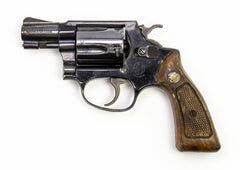 S&W 37 38 SPECIAL 2 BARREL REVOLVER AIRWEIGHT WOOD GRIPS-USED6136