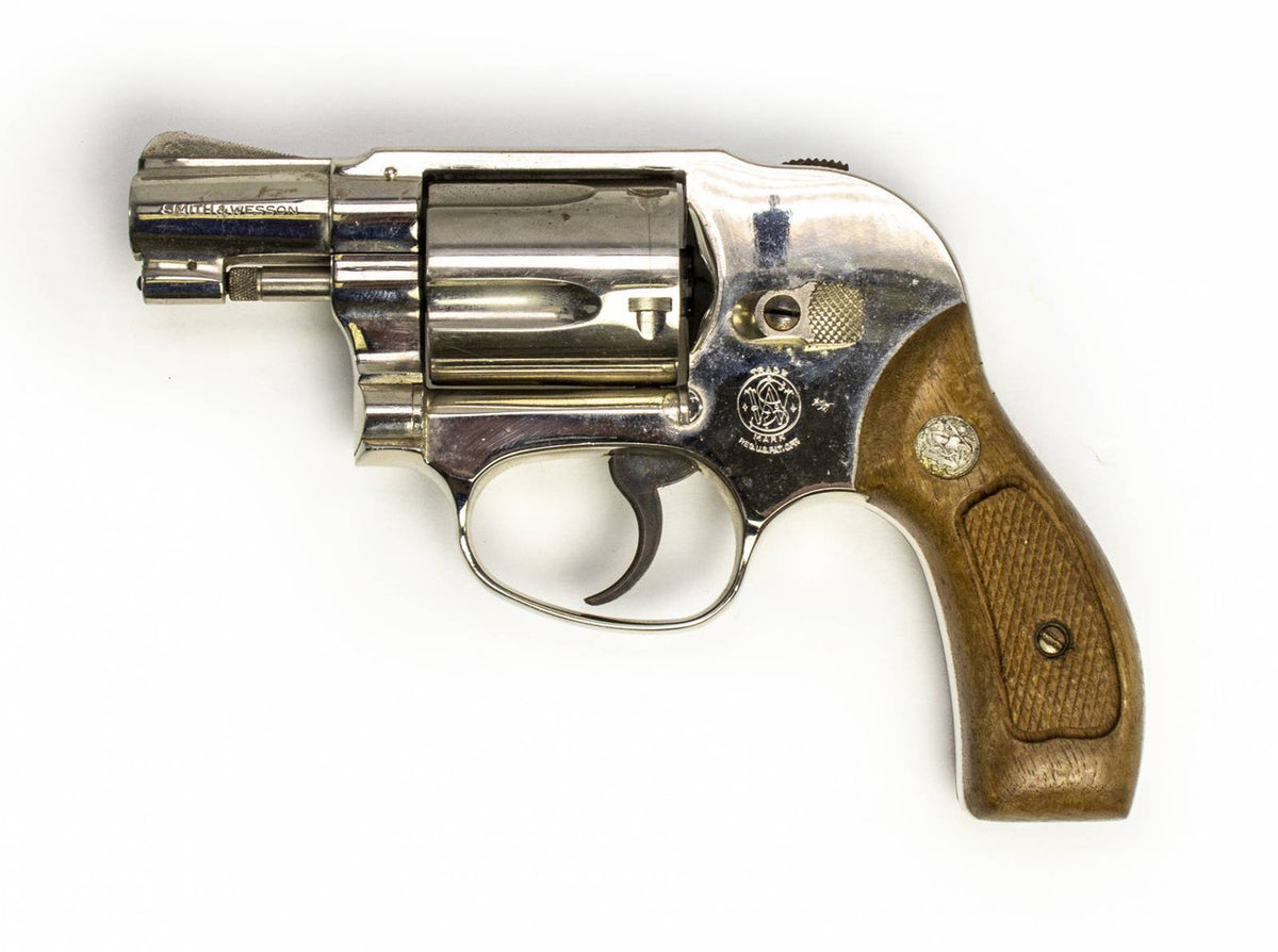 S&W REVOLVER 38 38 SPECIAL 2 BARREL FIXED SIGHTS ROUND BUTT - NICKEL
