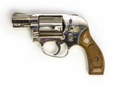 S&W REVOLVER 38 38 SPECIAL 2 BARREL FIXED SIGHTS ROUND BUTT - NICKEL