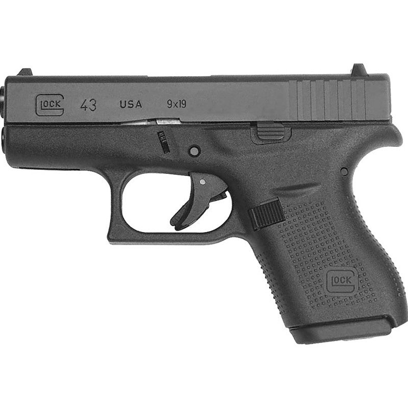 Glock G43 Subcompact Double 9mm Luger 3.39 6+1 Black Polymer Grip/Frame Grip Black