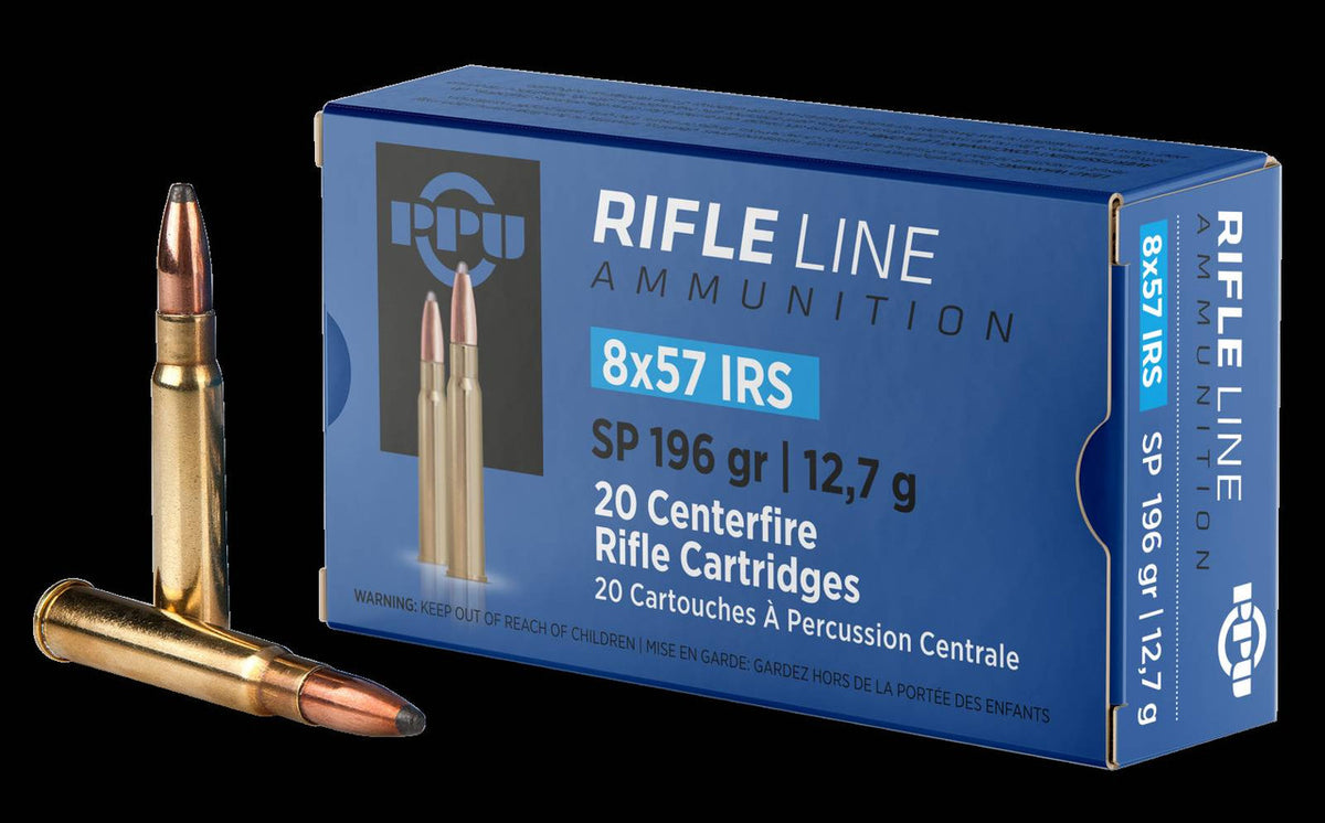 PPU PP857I Standard Rifle  8x57 IRS 196 gr Soft Point 20 Bx/ 10 Cs