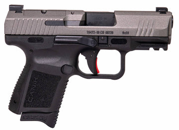 Canik HG5610TN TP9 Elite Subcompact 9mm Luger 3.60 15+1,12+1 Black Tungsten Gray Cerakote Steel Slide Black Interchangeable Backstrap Grip