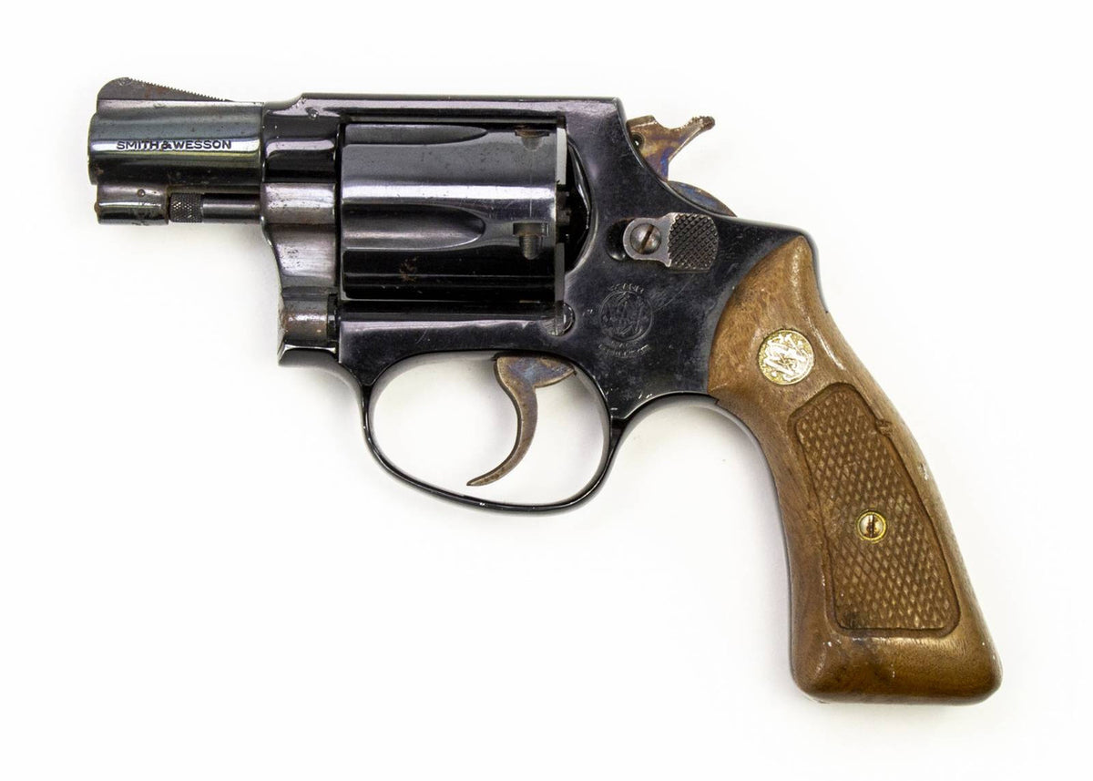 S&W 37 38 SPECIAL 2 BARREL REVOLVER AIRWEIGHT WOOD GRIPS-USED2789